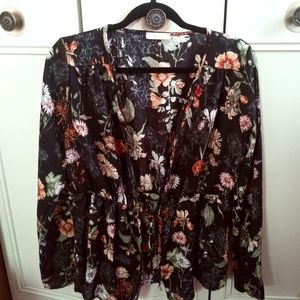 Black Floral Kimono